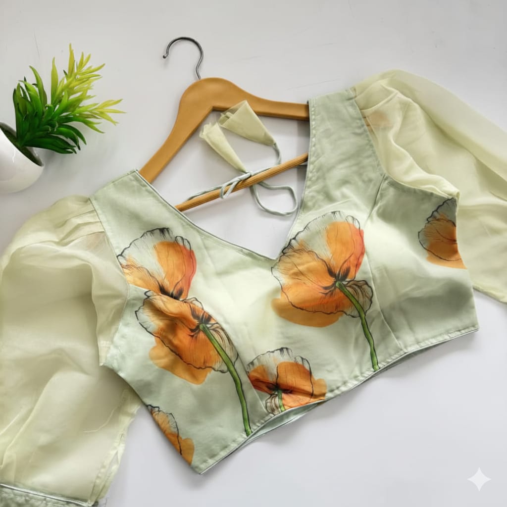 Kalamkari Organza Designer Blouse